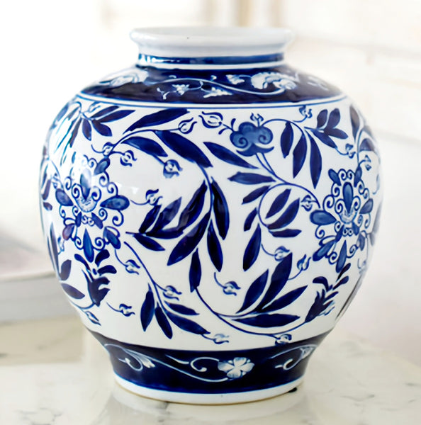 Blue & White Ceramic Posy Decorative Vase