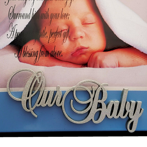 Blue Our Baby boy Flip Photo Album in Gift Box