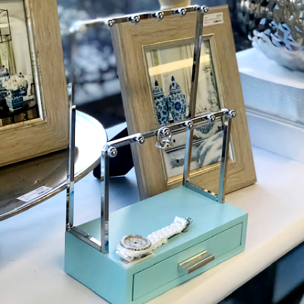 Tiffany Blue Jewellery Stand Holder with Drawer