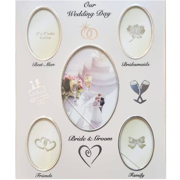 Silver Our Wedding Day Multi Photo Frame