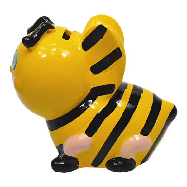 Children's ceramic bumble bee yellow and black Money Box children kids baby gift