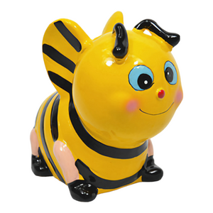 Children's ceramic bumble bee yellow and black Money Box children kids baby gift