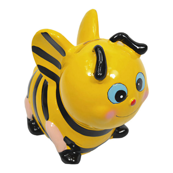 Children's ceramic bumble bee yellow and black Money Box children kids baby gift