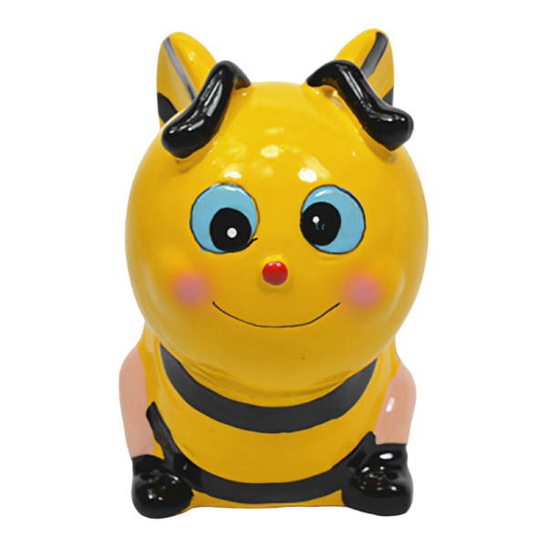 Children's ceramic bumble bee yellow and black Money Box children kids baby gift