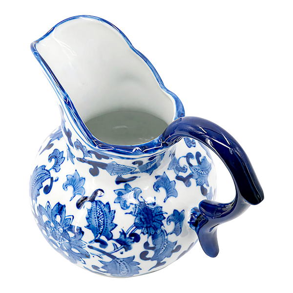 Blue & White Ceramic Ming Luxe Decorative Tabletop Jug