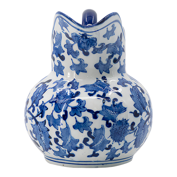 Blue & White Ceramic Ming Luxe Decorative Tabletop Jug