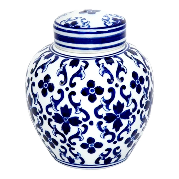 Blue & White Ceramic Jonquil Decorative Ginger Jar