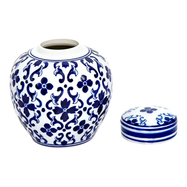 Blue & White Ceramic Jonquil Decorative Ginger Jar