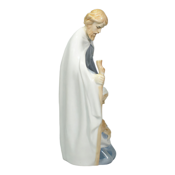 Holy Family standing Statue ceramic Porcelain Virgin holy mother Mary and Joseph blue and white Figurine Hand Painted Figure Catholic Christian statue ornament Religious Gift home decor