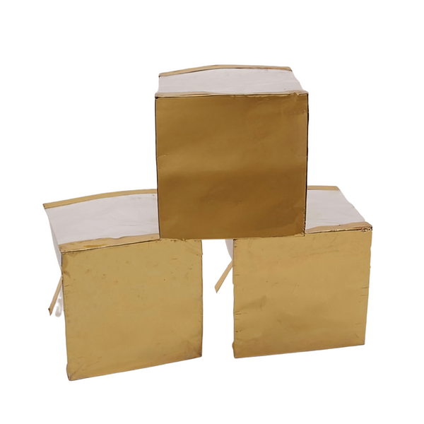 Set of 10 Gold & White Square Chinese Floating Paper Water Candle Holders Lanterns memorial celebration wedding engagement party 