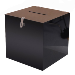 Plain Black Square Acrylic Wishing Well Box- 30cm x 30cm