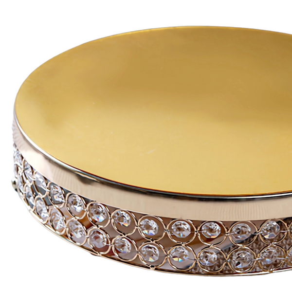 Gold Frame with crystal diamante beads Cake Stand 35cm Gold Crystal Beaded Metal Riser Cake Stand