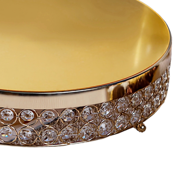 Gold Frame with crystal diamante beads Cake Stand 35cm Gold Crystal Beaded Metal Riser Cake Stand