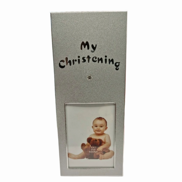 Silver My Christening Diamante Photo Frame- Favours Bomboniere Gifts