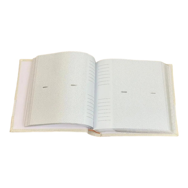 Ivory Our Wedding Book Bound Photo Album with Leather Cover & Frame in Clear Gift Box