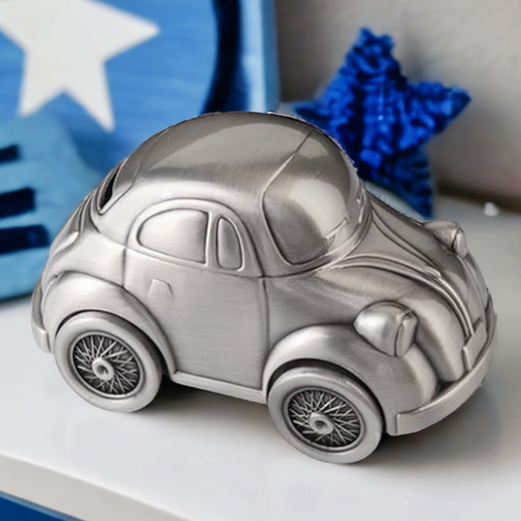 Silver Pewter Car Money Box