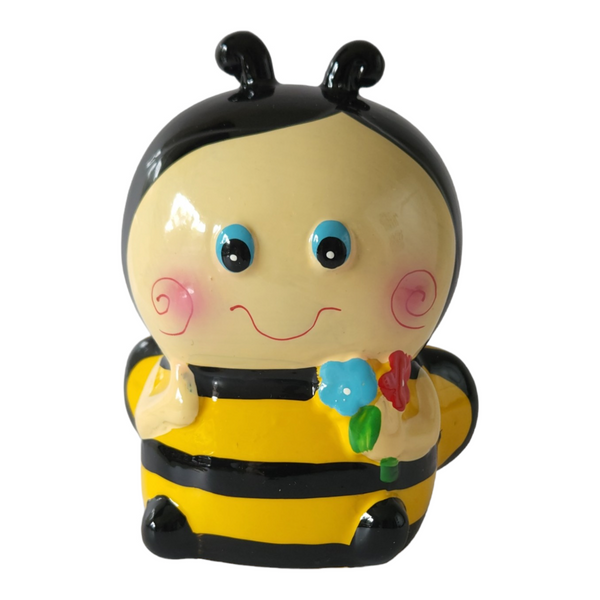 Children's ceramic bumble bee yellow and black Money Box children kids baby gift