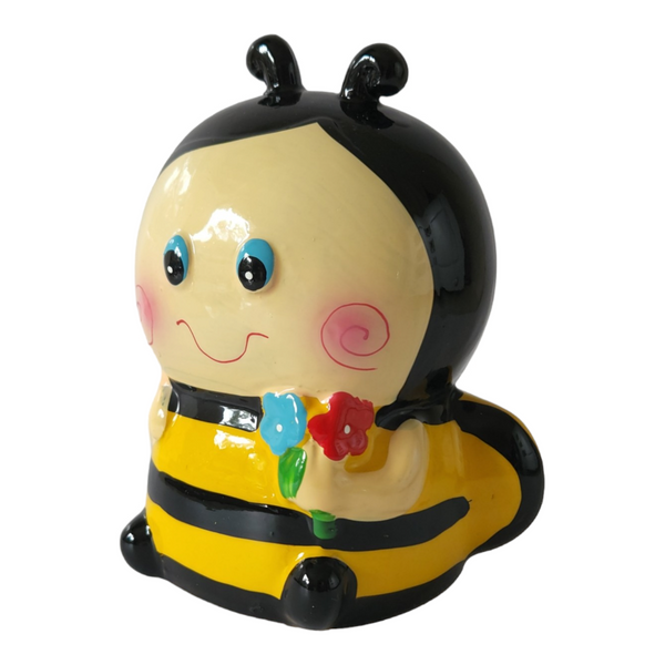 Children's ceramic bumble bee yellow and black Money Box children kids baby gift