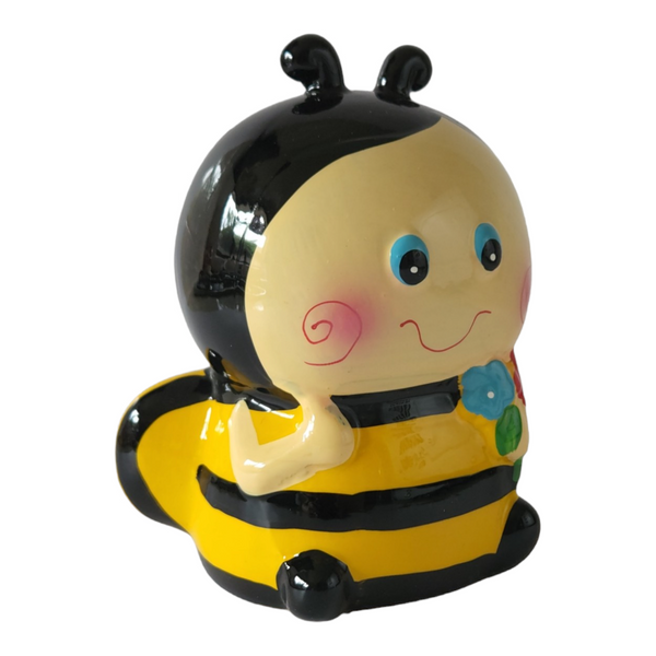 Children's ceramic bumble bee yellow and black Money Box children kids baby gift