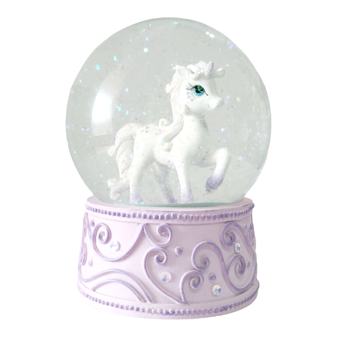 gift purple girls children's kids baby unicorn glitter Water Ball Snow Globe gift present waterball glitter globe