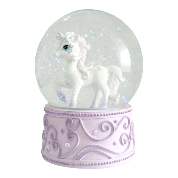 gift purple girls children's kids baby unicorn glitter Water Ball Snow Globe gift present waterball glitter globe