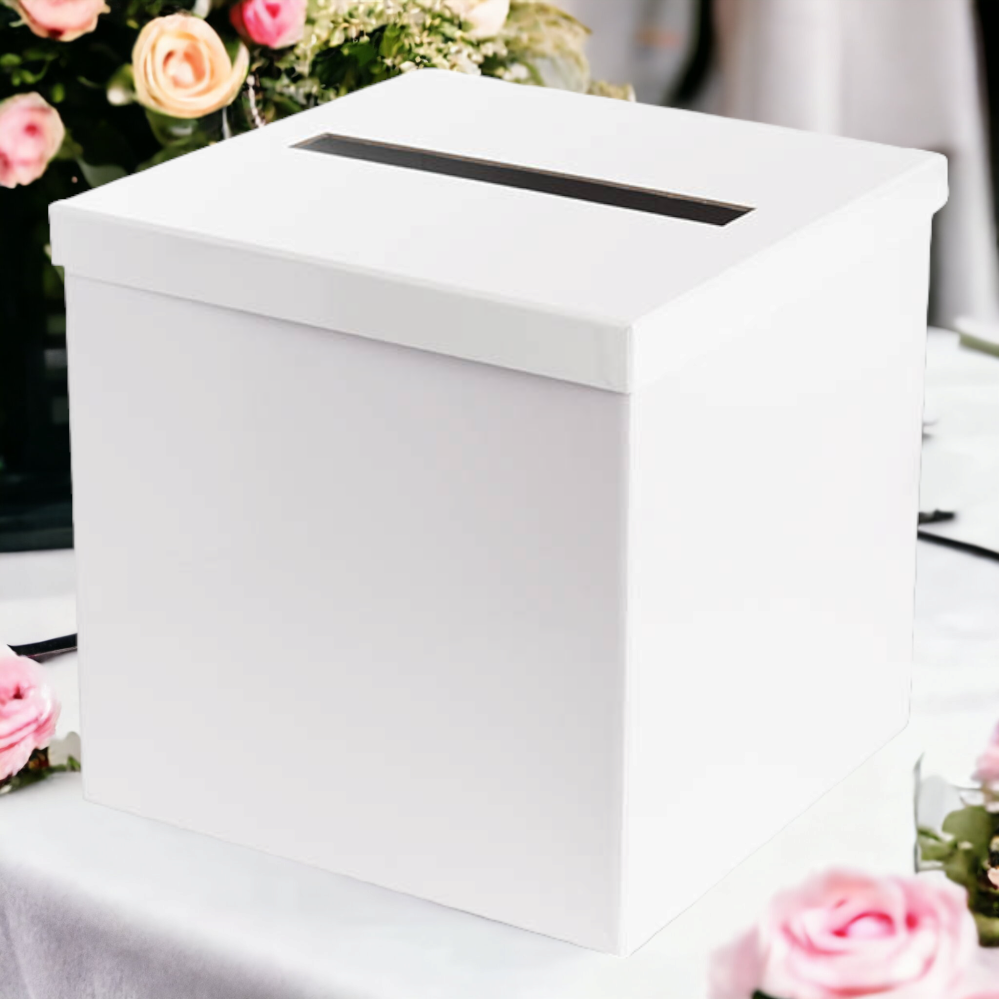 Square Plain White Gloss Wishing Well Box