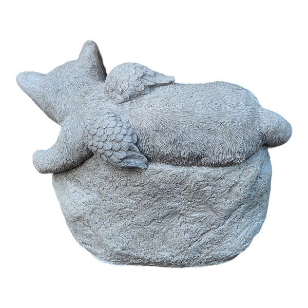 Cat Angel Memorial Stone Sleeping Cat Grave Figurine Outdoor Cat Angel Memorial Plaque Statue rock Polyresin Indoor Outdoor Garden Yard plaque rock