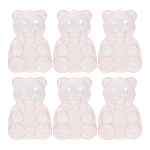 Set 12 Pink Baby Girl Teddy Bear Shape Fillable Favour Gifts