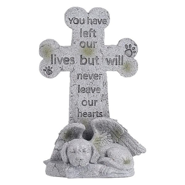 dog Angel Memorial Stone statue cross Sleeping Cat Grave Figurine Outdoor dog Angel Memorial Plaque Polyresin Indoor Outdoor Garden Yard plaque dog Memorial Stone Statue, dog Angel Pet Memorial Grave Marker Tribute Statue