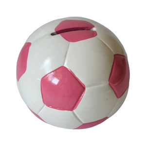 Children's BABY Ceramic PINK & White Soccer Ball Money Box 10CM CHILDRENS CERAMIC SOCCER BALL MONEY BOX FOOTBLL CHRISTENING BABY SHOWER GIFT NEWBORN BABY GIFT BAPTISM CHRISTENING BIRTHDAY NEWBORN GIFT