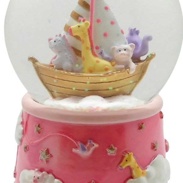 Pink Noah's Ark Musical Sleepy Time Waterball Globe