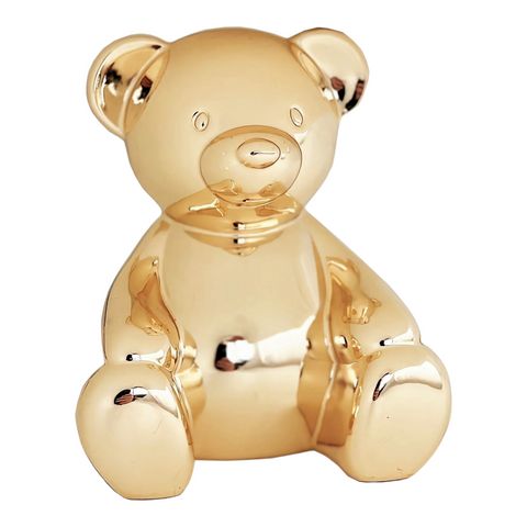 Shiny Gold Plated Teddy Bear Money Box