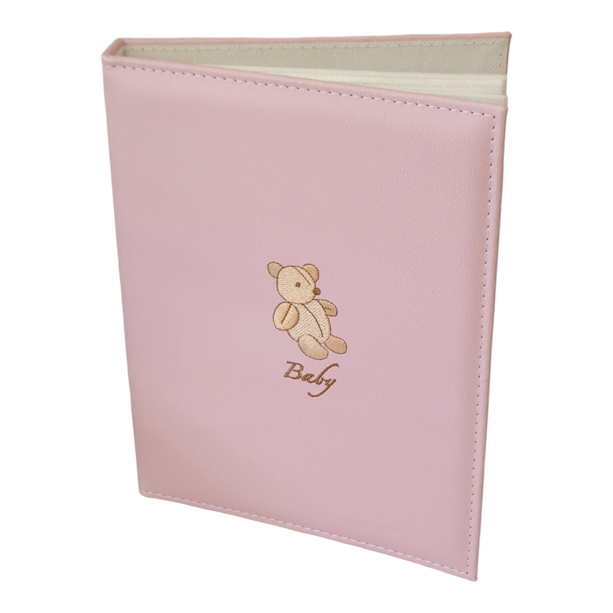 Pink baby girl Teddy Bear Leather cover Photo Album