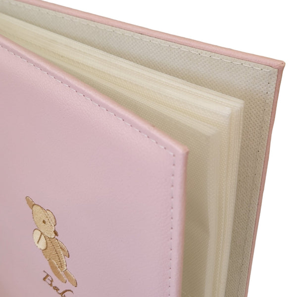 Pink baby girl Teddy Bear Leather cover Photo Album