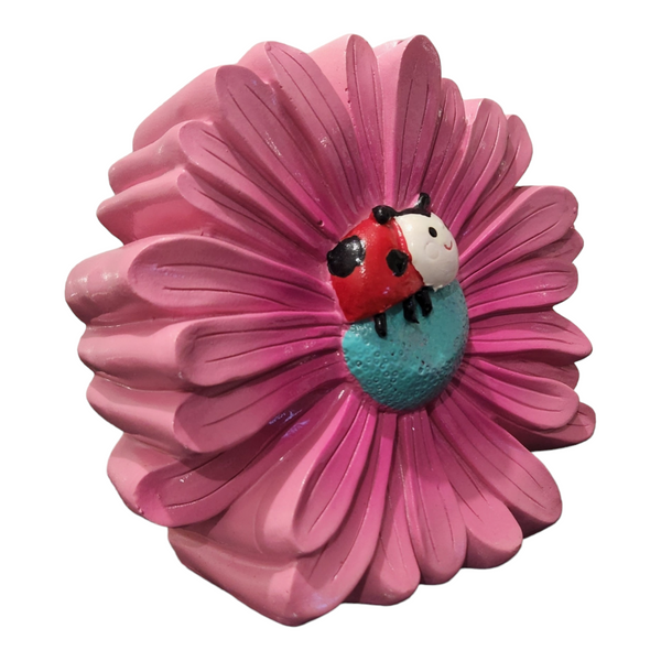 Children's girls baby kids Pink Daisy Flower & Ladybug Money Box