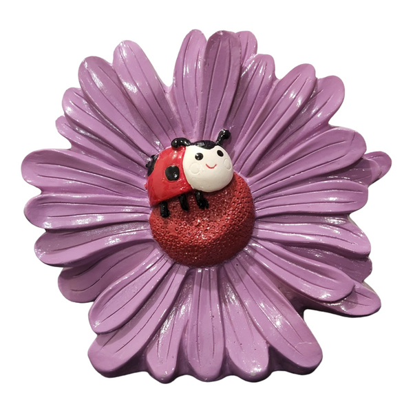 Children's girls baby kids Purple Daisy Flower & Ladybug Money Box