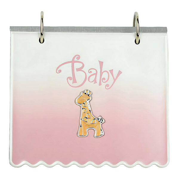 Pink Baby Girl Giraffe Flip Photo Album in Gift Box