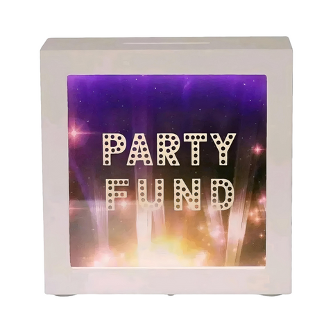 White LED Light Up Party Fund Money Box