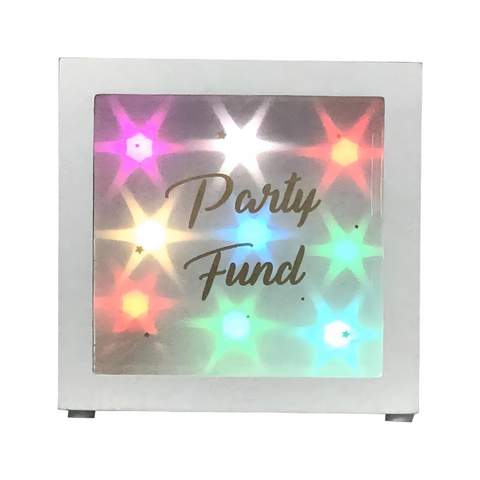 White LED Light Up Party Fund Money Box