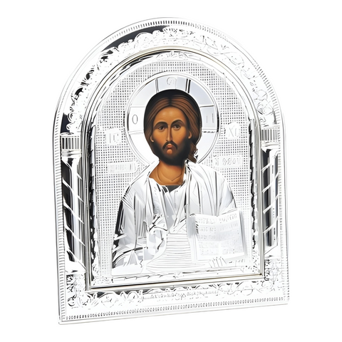 Orthodox Silver Plated Holy Jesus Christ Icon Plaque