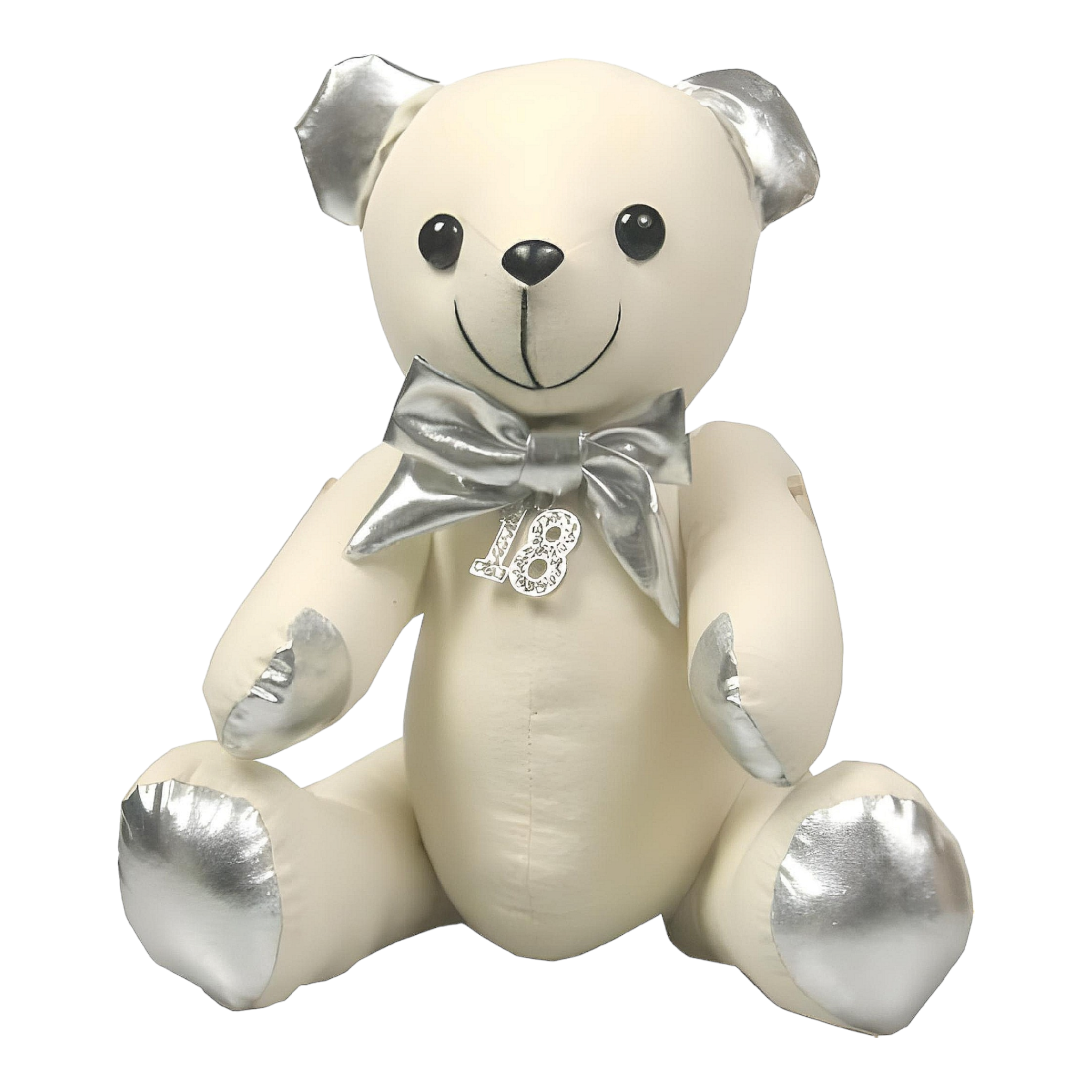 Silver Message Signature 18th Birthday Teddy Bear & Pen