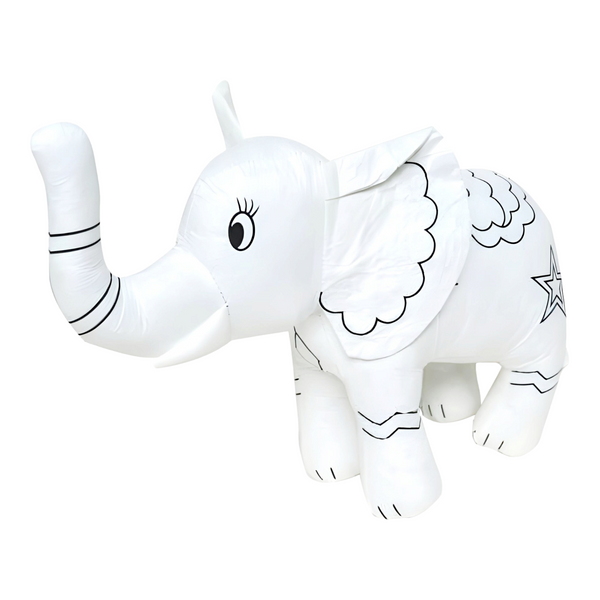 White Colour in Craft Toy Elephant & Marker Pens in PVC Bag