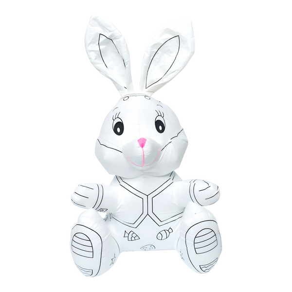 White Colour in Craft Toy Rabbit with Pink Nose & Marker Pens in PVC Bag