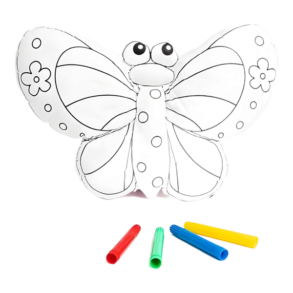 White Colour in Craft Toy Butterfly & Marker Pens in PVC Bag