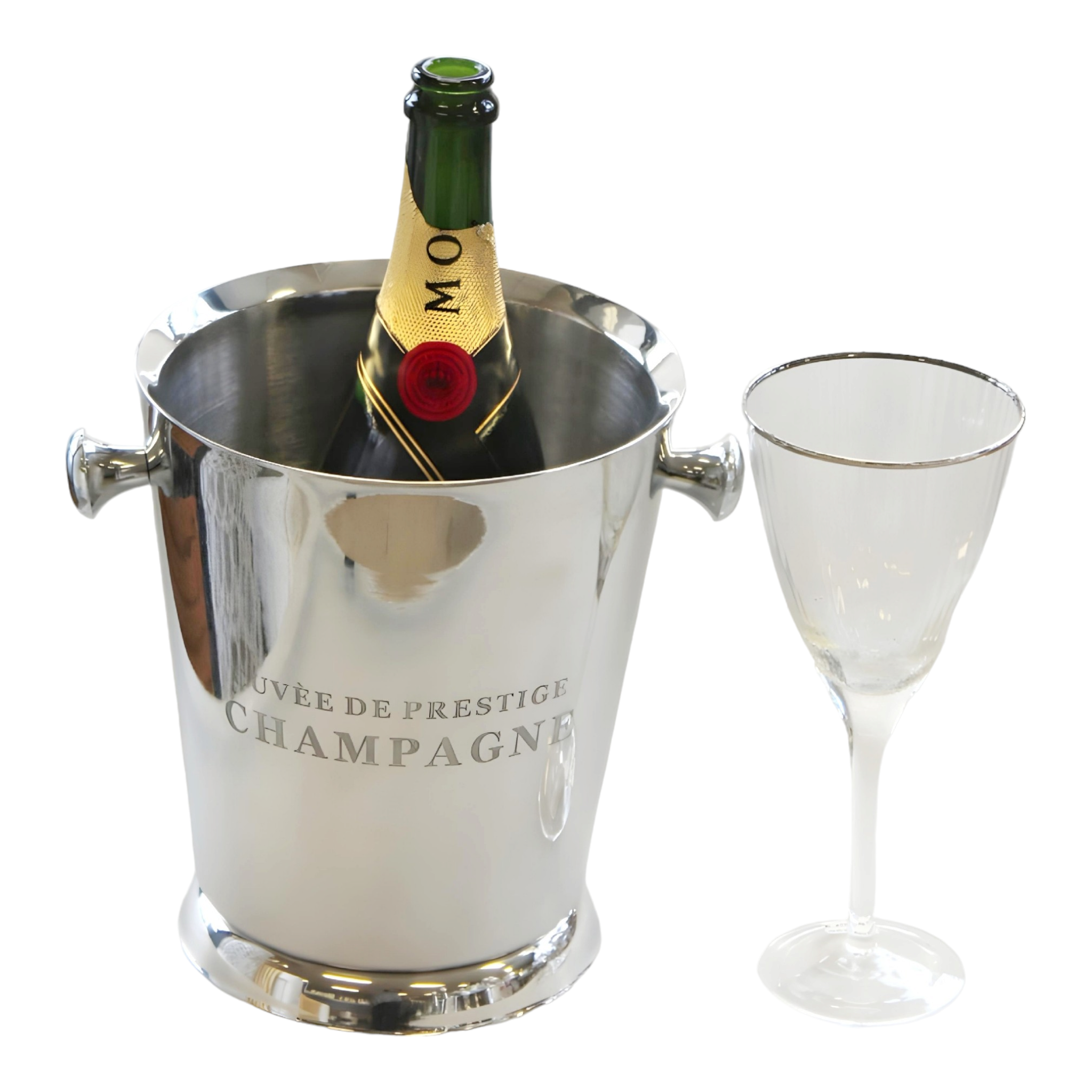 Silver Plated Cuvee De Prestige Single Bottle Champagne Ice Bucket