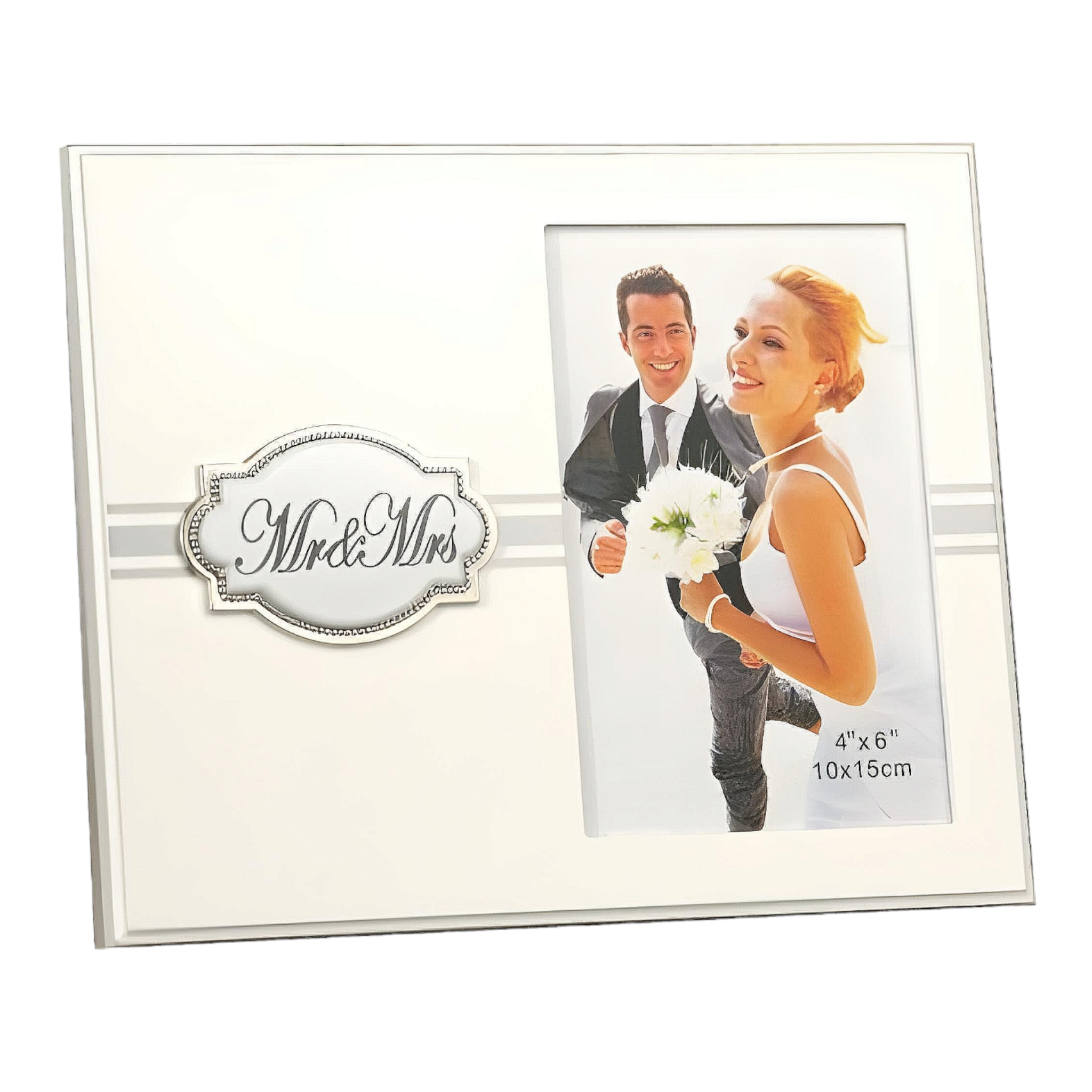 White Mr & Mrs Wedding Photo Frame