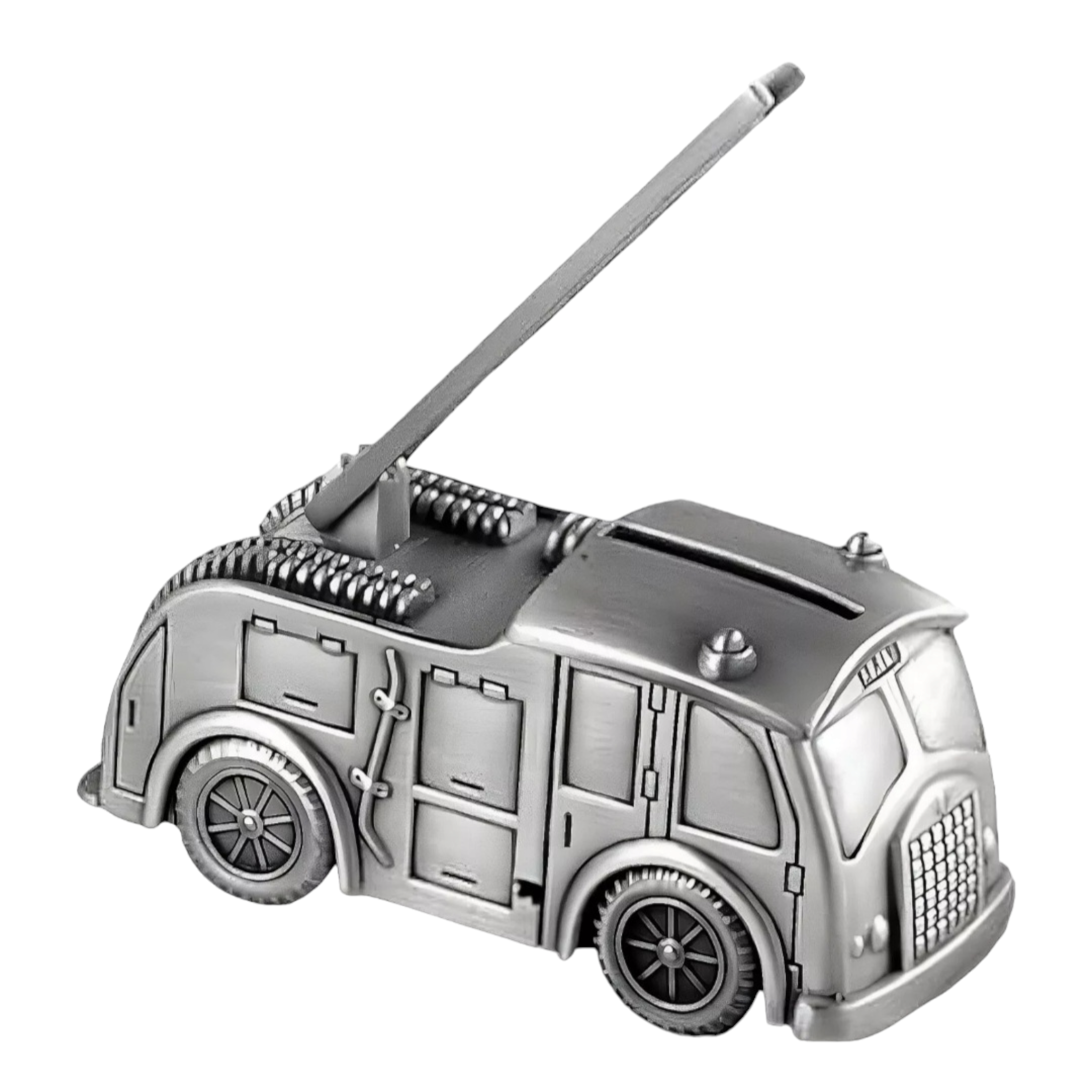 Silver Pewter Fire Engine Money Box