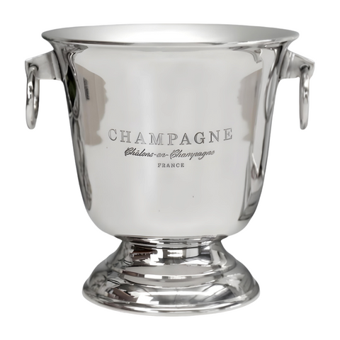 Silver Plated Footed Champagne France Ice Bucket with Handles