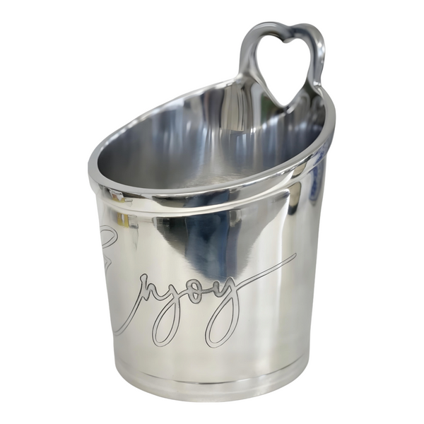 Silver Plated 'Enjoy' Single Bottle Champagne & Wine Ice Bucket