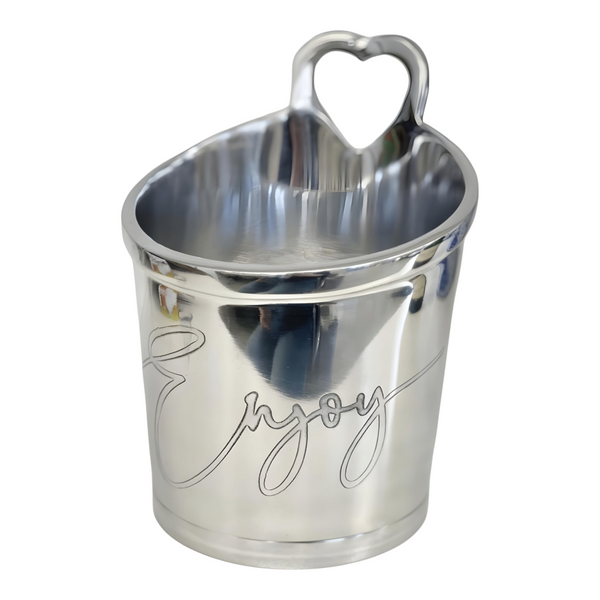 Silver Plated 'Enjoy' Single Bottle Champagne & Wine Ice Bucket